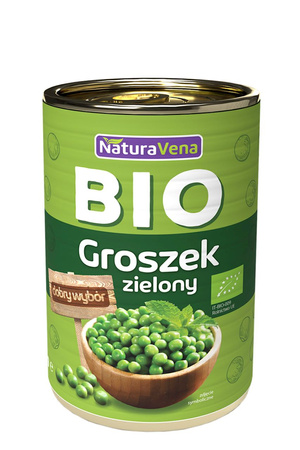Groszek zielony konserwowy BIO 400 g - Naturavena