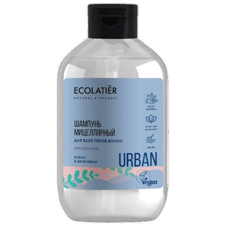 Micelarny szampon do wszystkich rodzajów włosów Kokos i morwa, 600 ml, ECOLATIER URBAN