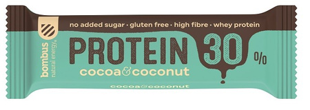 Baton protein 30% kakao- kokos bezglutenowy 50 g